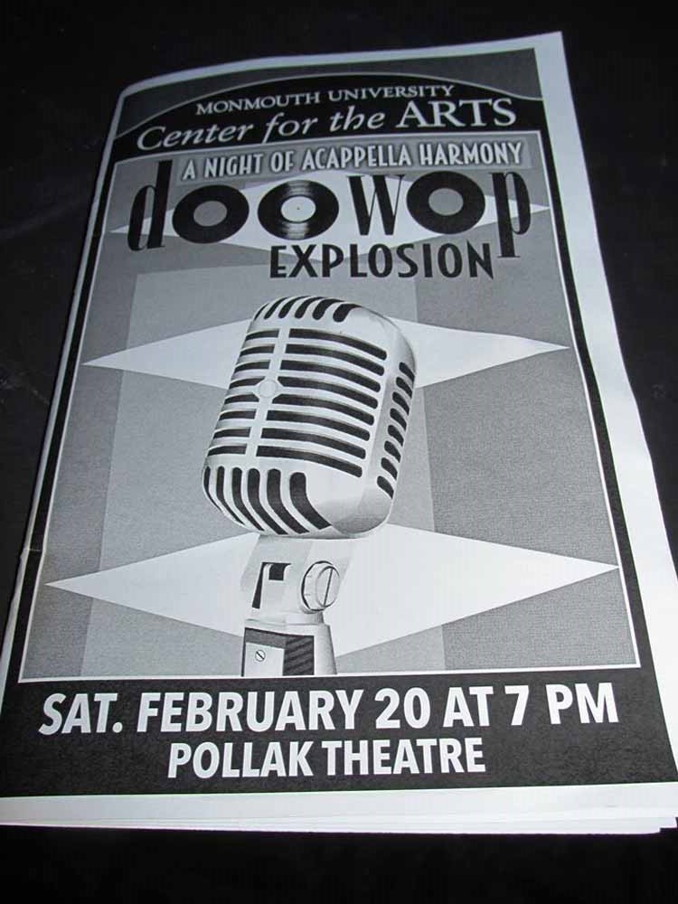 The printed program for the Doo Wop Explosion.  Photo by John Bishop