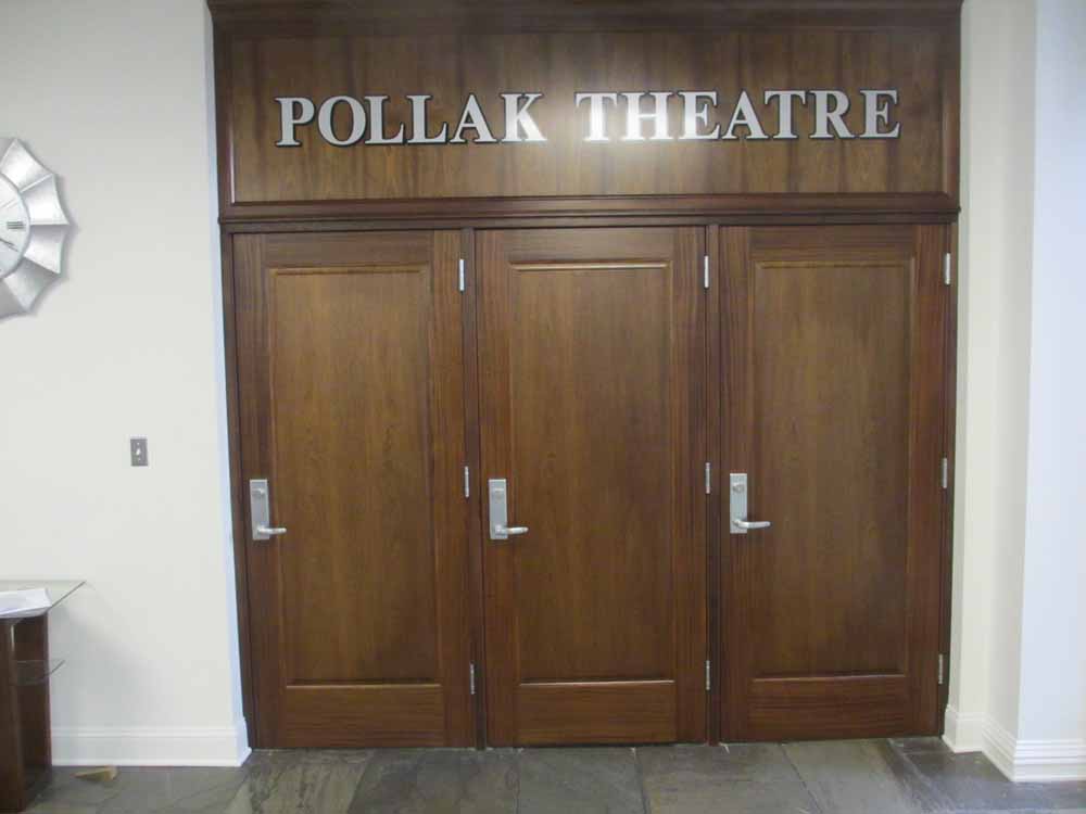 Pollak Theatre had been completely renovated two weeks prior to our concert.  Even the doors were new.  Photo by Classic Urban Harmony.