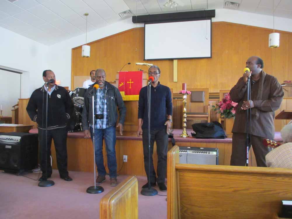 Golden Gate Quartet rehearsing at New Hope Baptist Church, Suffolk VA, February 27, 2016