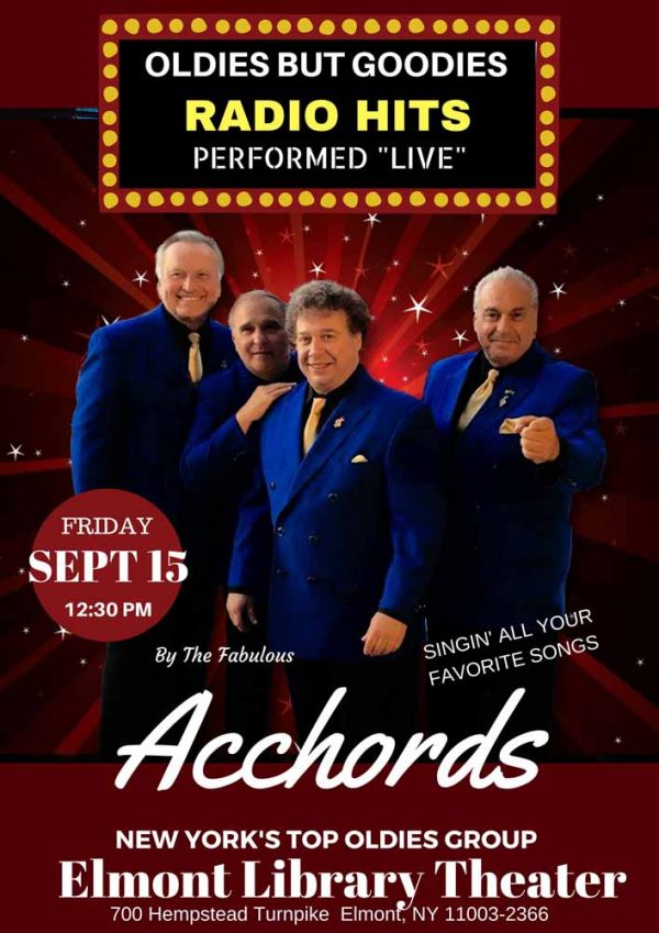 Acchords to sing at Elmont (NY) Library Theatre Classic Urban Harmony