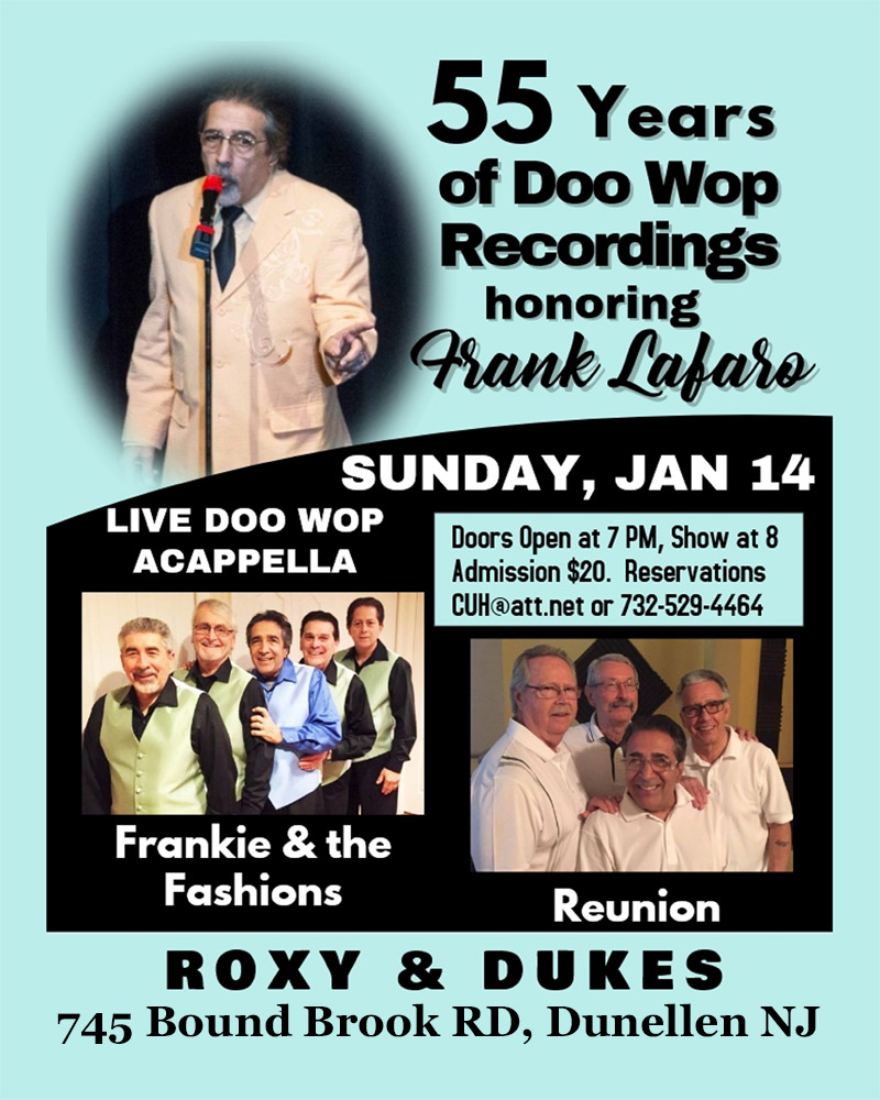 Honoring Frank Lafaro at Roxy and Dukes with Frankie & the Fashions and ...